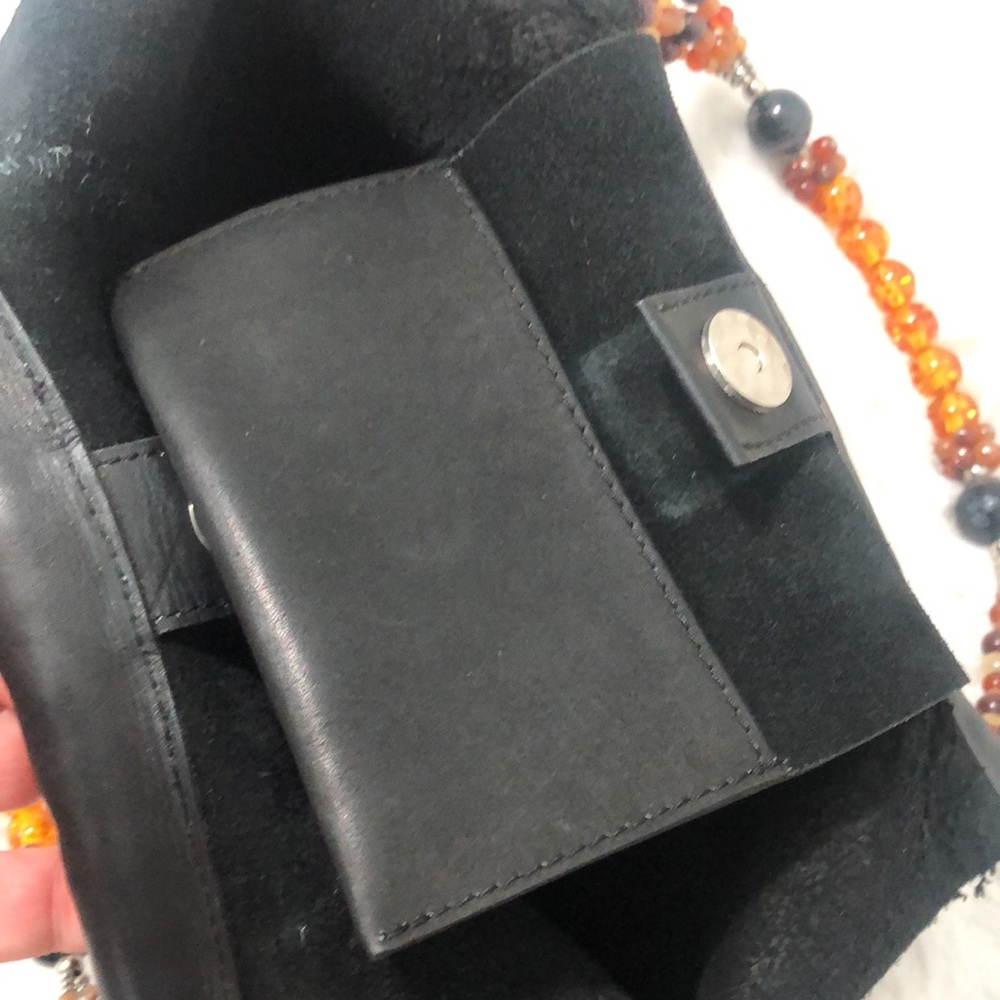Handcrafted Natural full grain leather beaded purse - Picture 8 of 13